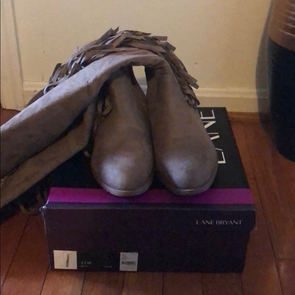 New over the knee fringe boots